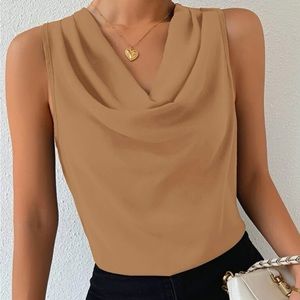 NWOT! Solid Draped Blouse